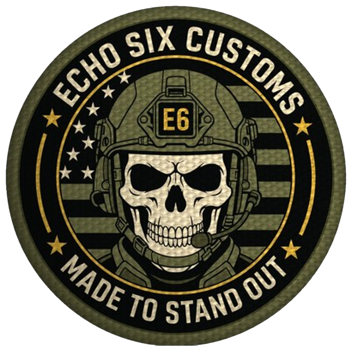 Echo Six made to stand out round patch